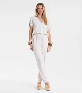 Calça Feminina Linho Strong Clochard Endless Bege G