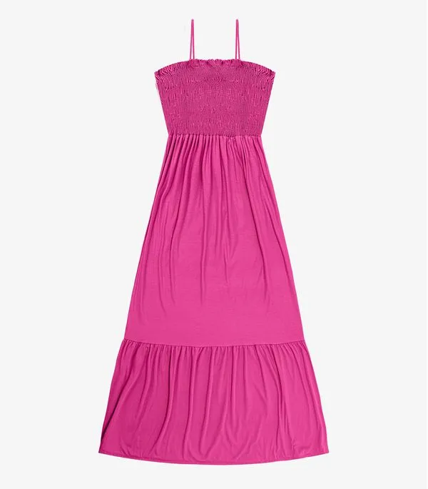 Vestido Midi Feminino Decote Quadrado Endless Rosa G