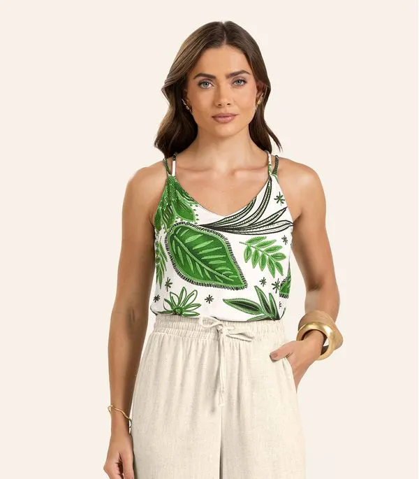 Blusa de Alça Feminina Endless em Viscotorcion Verde G