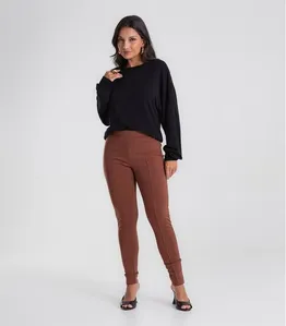Calça Feminina Legging Ponto Roma Básica Endless Marrom GG
