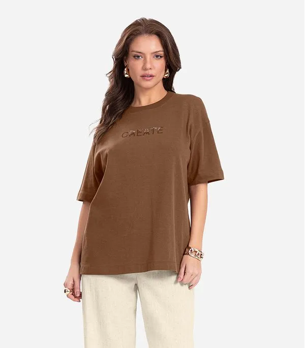 Camiseta Feminina Endless Marrom P