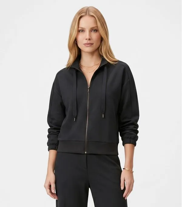Jaqueta Feminina Gola Alta Com Cadarço Endless Preto M