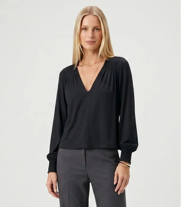Blusa Feminina Manga Longa Com Lastex Endless Preto P