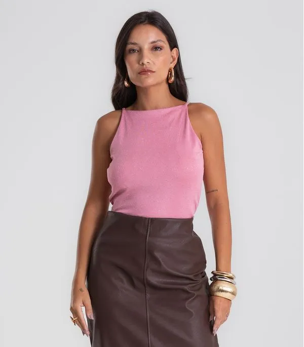 Blusa Feminina De Alça Shine Endless Rosa P