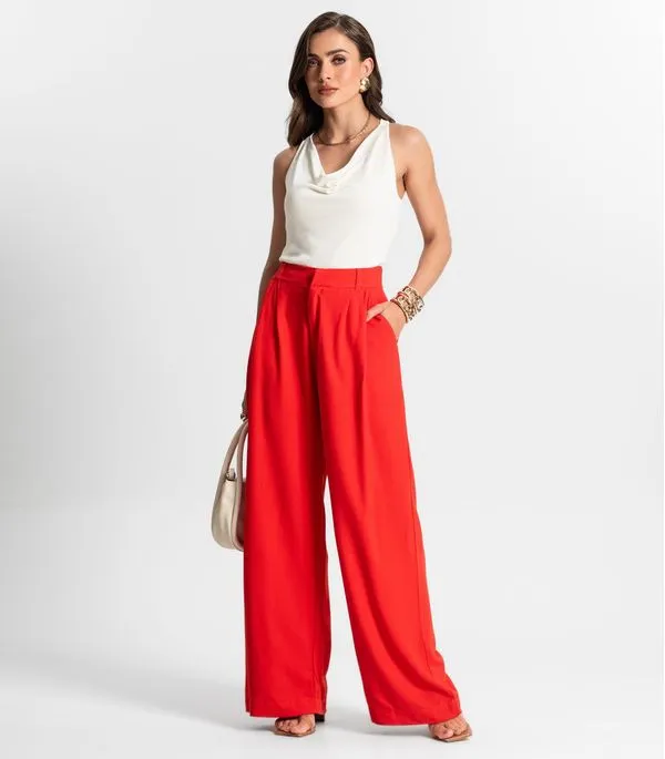 Calça Pantalona Feminina Endless Laranja G