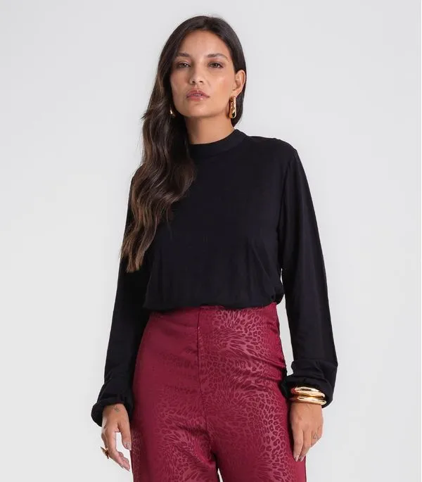 Blusa Feminina Manga Longa Bufante Endless Preto M