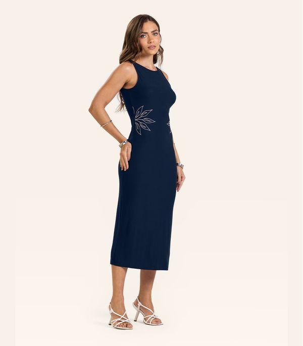 Vestido Midi Feminino Endless Azul G
