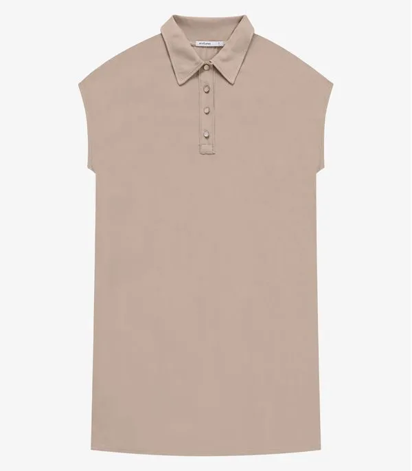 Vestido Feminino Chemise Amplo Liso Endless Marrom M