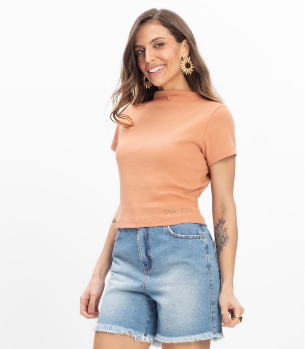 Blusa em Ribana Feminina Endless Marrom G