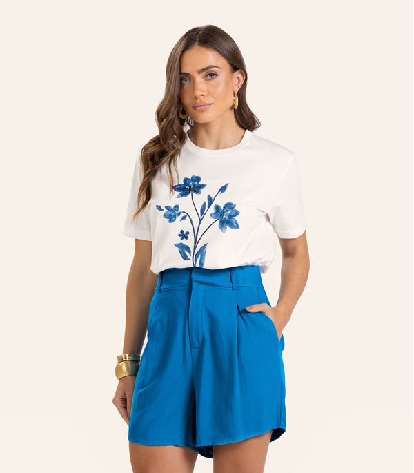T- Shirt Feminina Meia Malha Endless Bege M