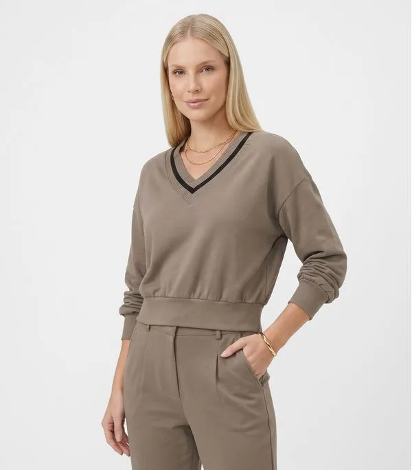 Blusão Feminino Decote V Molecotton Endless Marrom PP