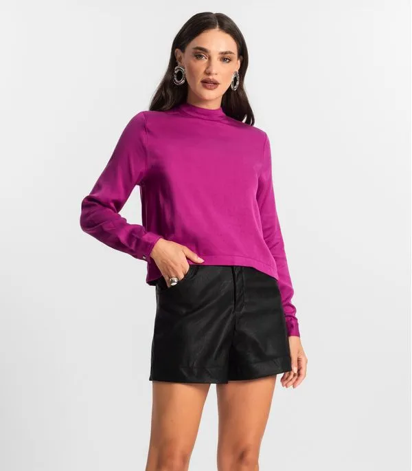 Blusa Feminina Manga Longa Viscose Endless Roxo GG