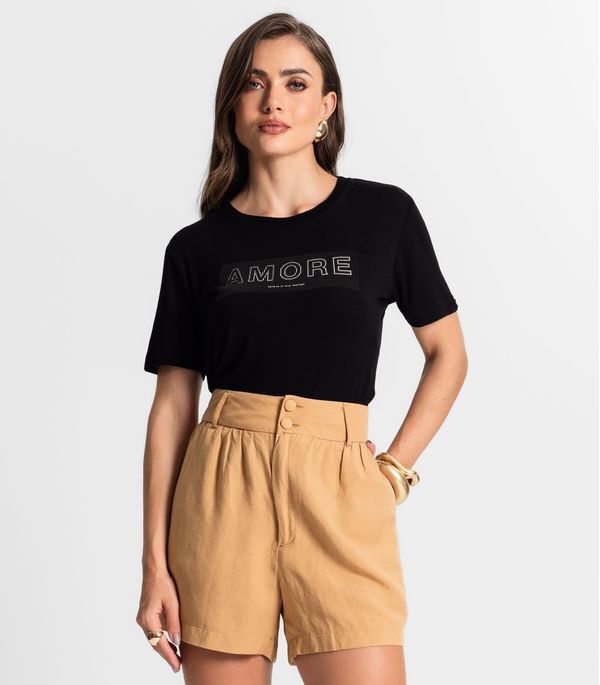 Blusa Feminina Manga Curta Endless Preto GG