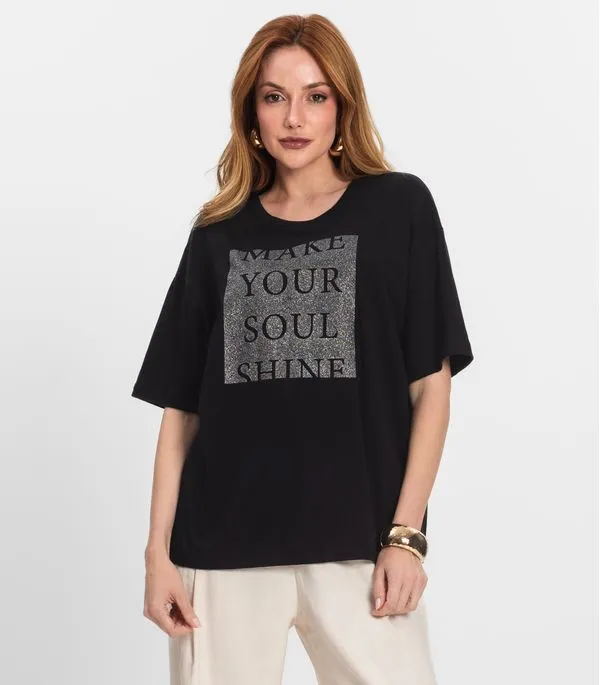 T- Shirt Feminina Manga Curta Endless Preto G
