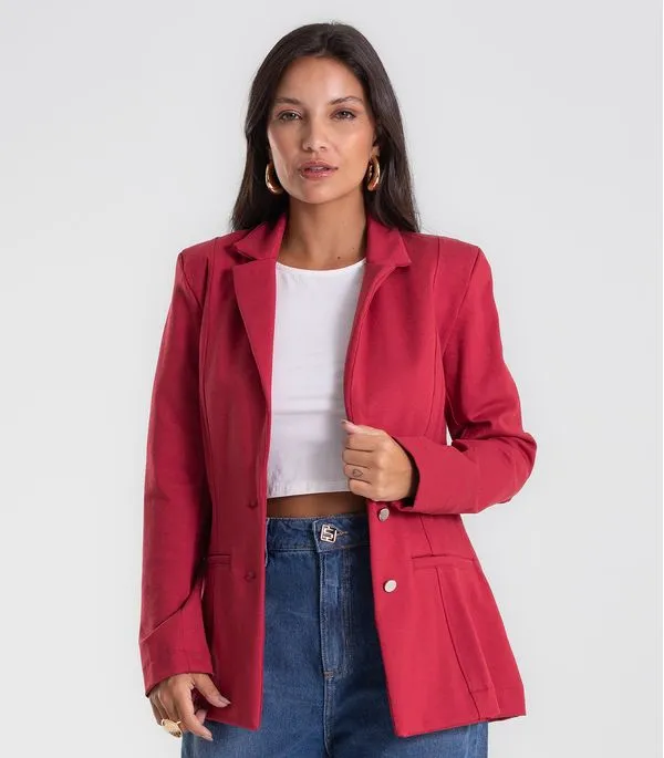 Blazer Feminino Ponto Roma Endless Vermelho GG