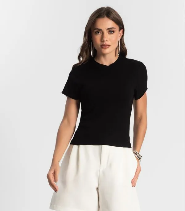 Blusa Feminina Em Ribana Endless Preto G