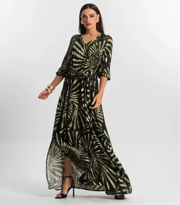 Vestido Longo Feminino Viscose Endless Verde P