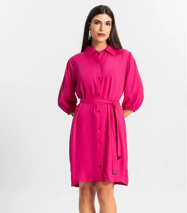 Vestido Feminino Chemise de Viscose Endless Rosa M
