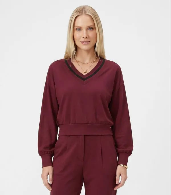 Blusão Feminino Decote V Molecotton Endless Vermelho GG