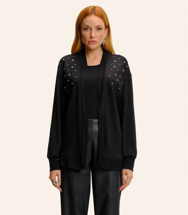 TwinSet Feminino Cardigan Com Regata Endless Preto G