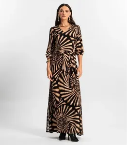 Vestido Longo Feminino Viscose Endless Preto G