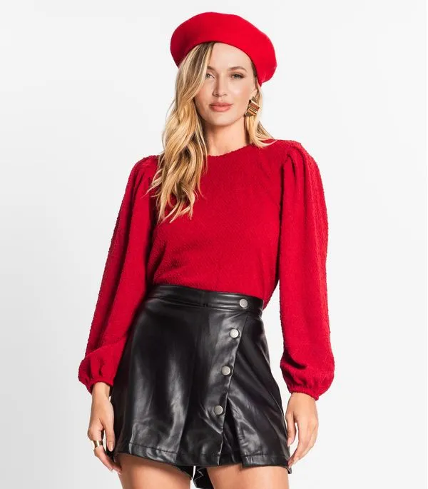 Moletom Feminino Em Tricot Pop Endless Vermelho GG