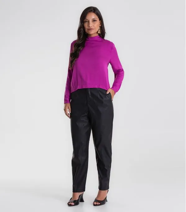 Calça Feminina Reta Courino Endless Preto G