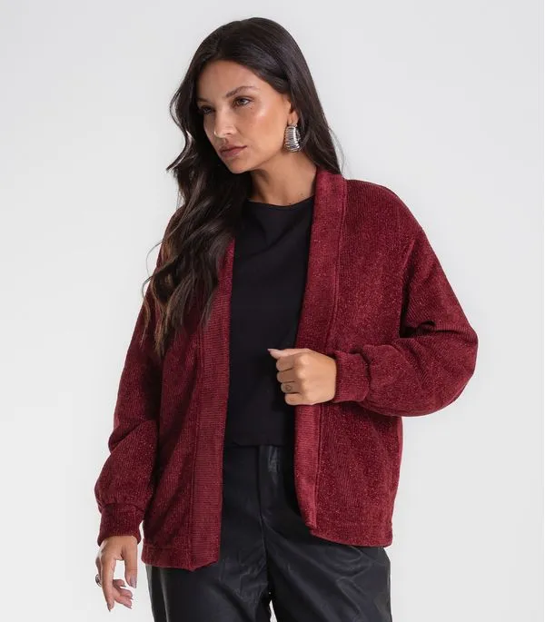 Cardigan Endless Tricot Glowshine Feminino Vermelho GG