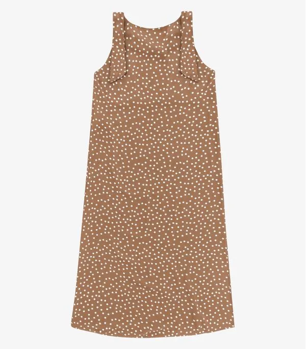 Vestido Feminino Midi Viscose Acetinada Endless Marrom M