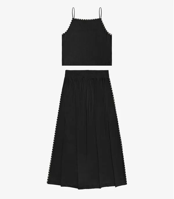 Conjunto Feminino Blusa Com Saia Midi Endless Preto P