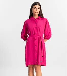 Vestido Feminino Chemise de Viscose Endless Rosa GG