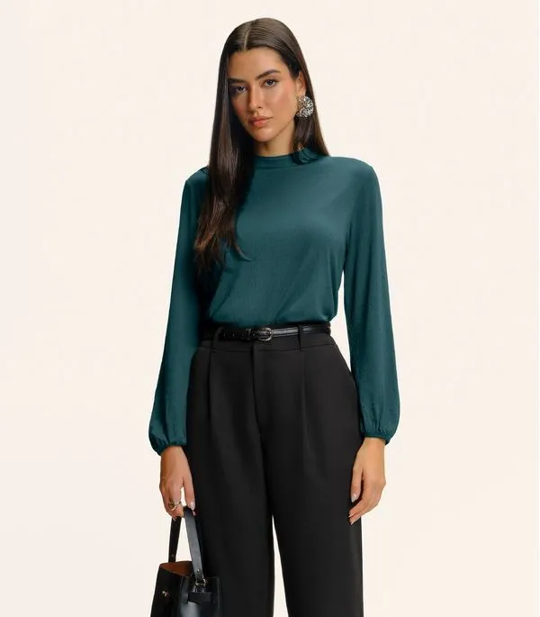 Blusa Feminina Manga Longa Bufante Endless Verde P