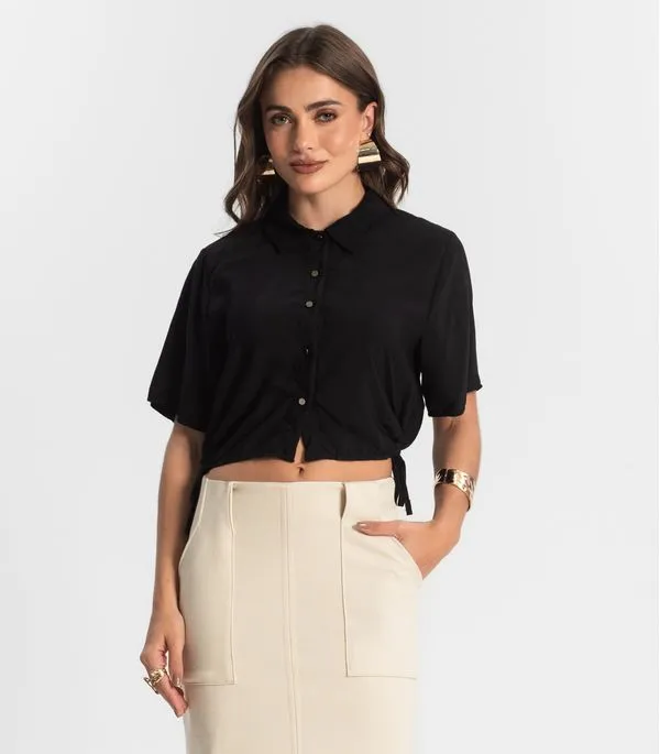 Camisa Feminina Gola Dupla Endless Preto P
