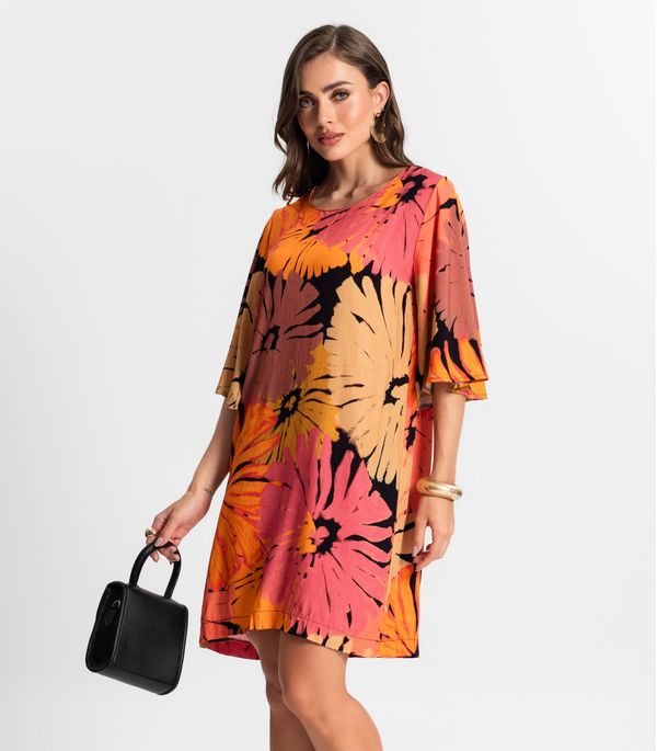 Vestido Curto Estampado Endless Preto G