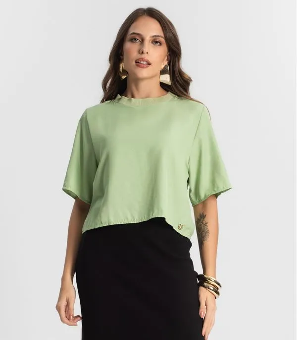 Blusa Feminina Manga Curta Endless Verde GG