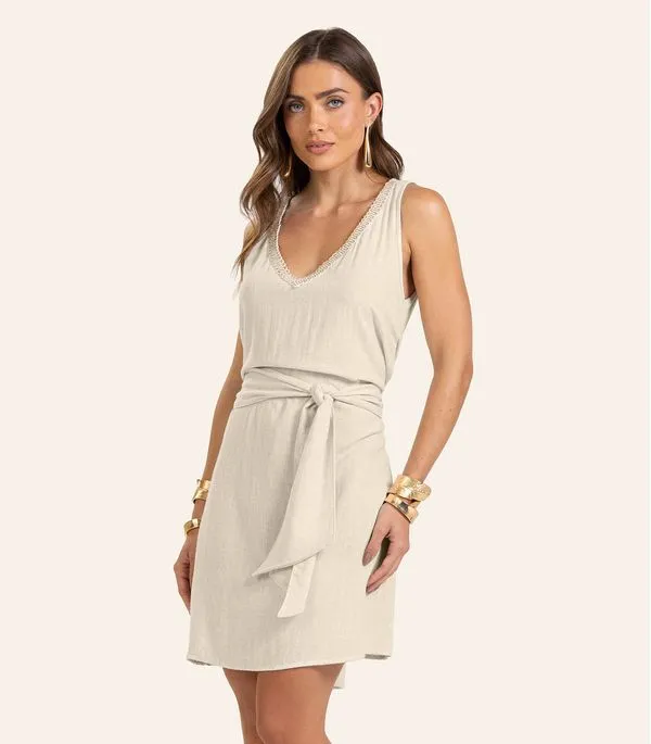 Vestido Curto Linho Strong Feminino Endless Bege GG