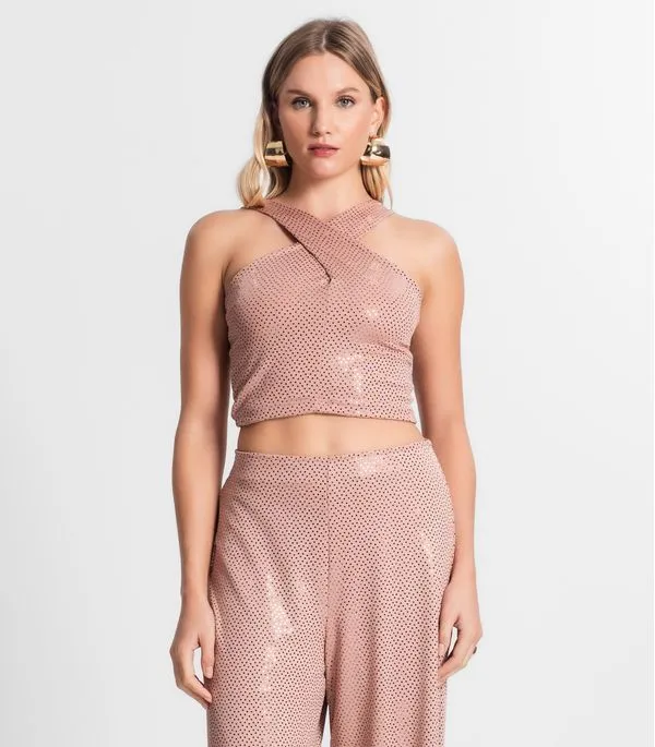 Blusa Cropped Feminina Transpassada Endless Unica P