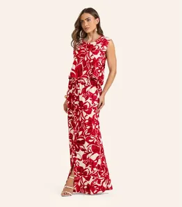 Saia Longa em Linho Feminina Endless Vermelho M