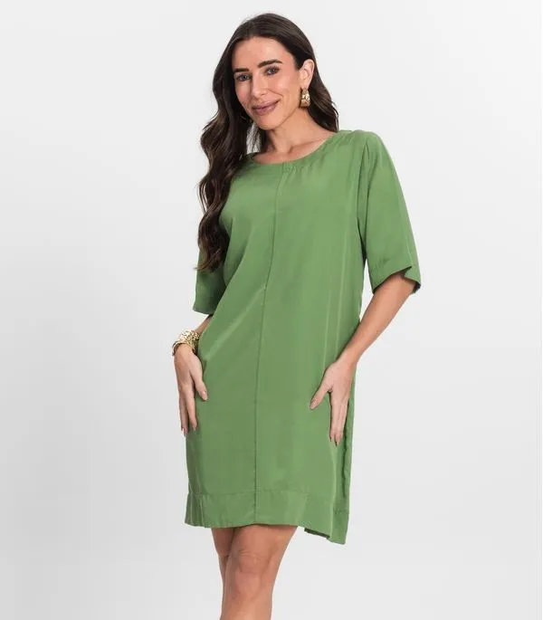 Vestido Curto Feminino Gola Redonda Endless Verde G