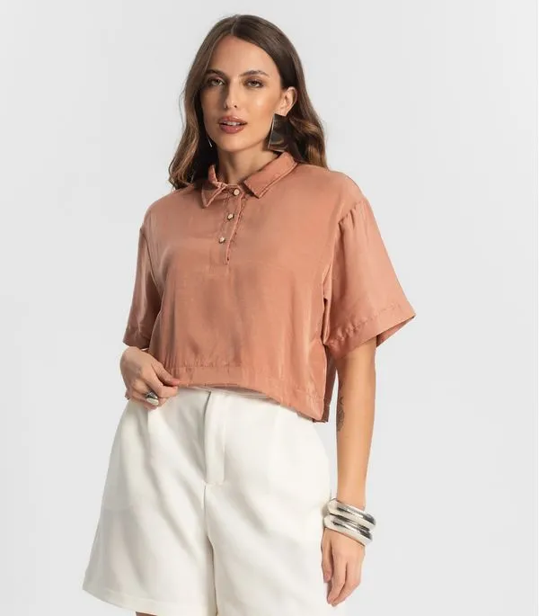 Camisa Feminina Manga Curta Endless Marrom GG