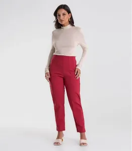 Calça Feminina Reta Ponto Roma Endless Vermelho M