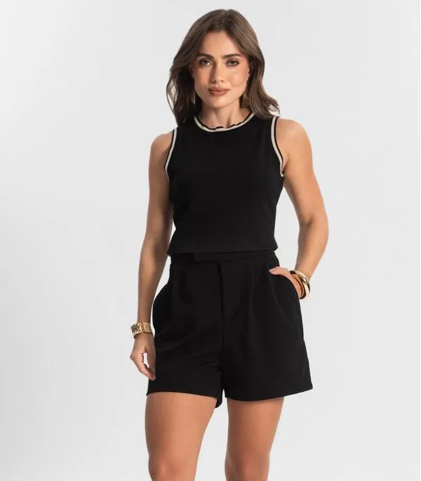 Conjunto Feminino Regata Com Shorts Endless Preto G