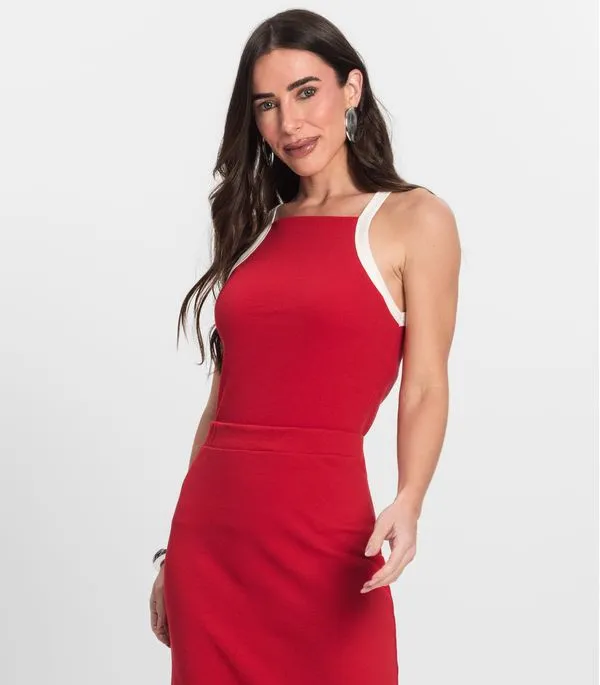 Regata Feminina em Ribana Endless Vermelho GG