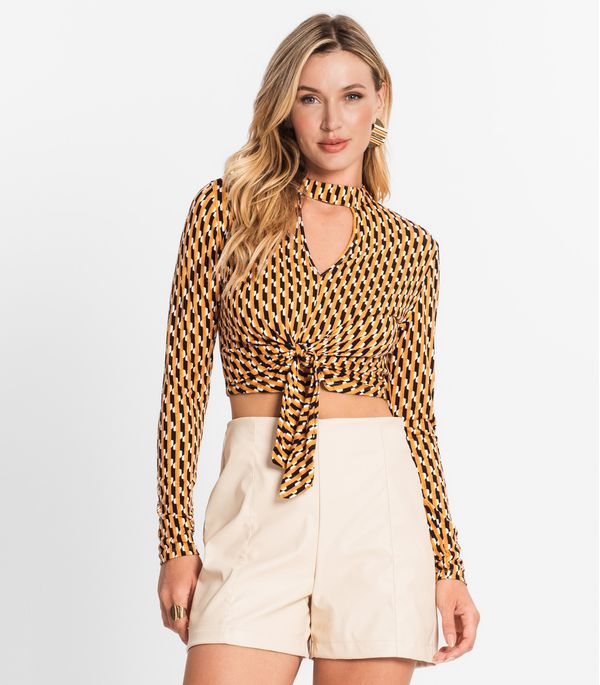 Blusa Feminina Manga Longa Em Viscose Endless Amarelo G