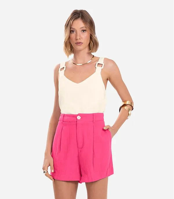 Regata Feminina Com Detalhes Endless Bege M