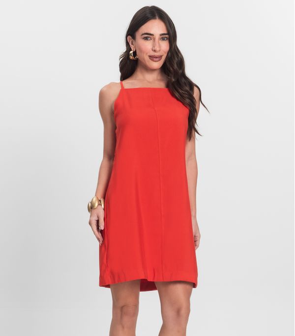 Vestido Feminino Decote Quadrado Endless Laranja P
