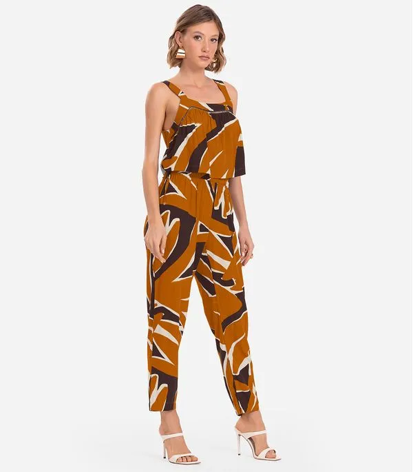 Calça Feminina Estampada Endless Marrom GG