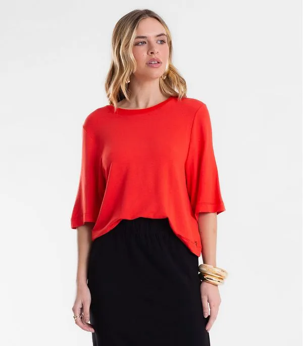 Blusa Feminina Manga Curta em Molecotton Endless Vermelho P