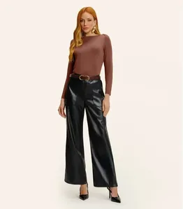 Calça Feminina Pantalona Sintética Endless Preto 34
