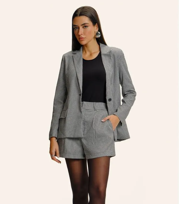 Shorts Feminino Xadrez Endless Preto G